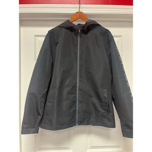 MK Michael Kors Black Bill Hooded Logo Sleeve Rain Jacket sz XL EUC Not Michael